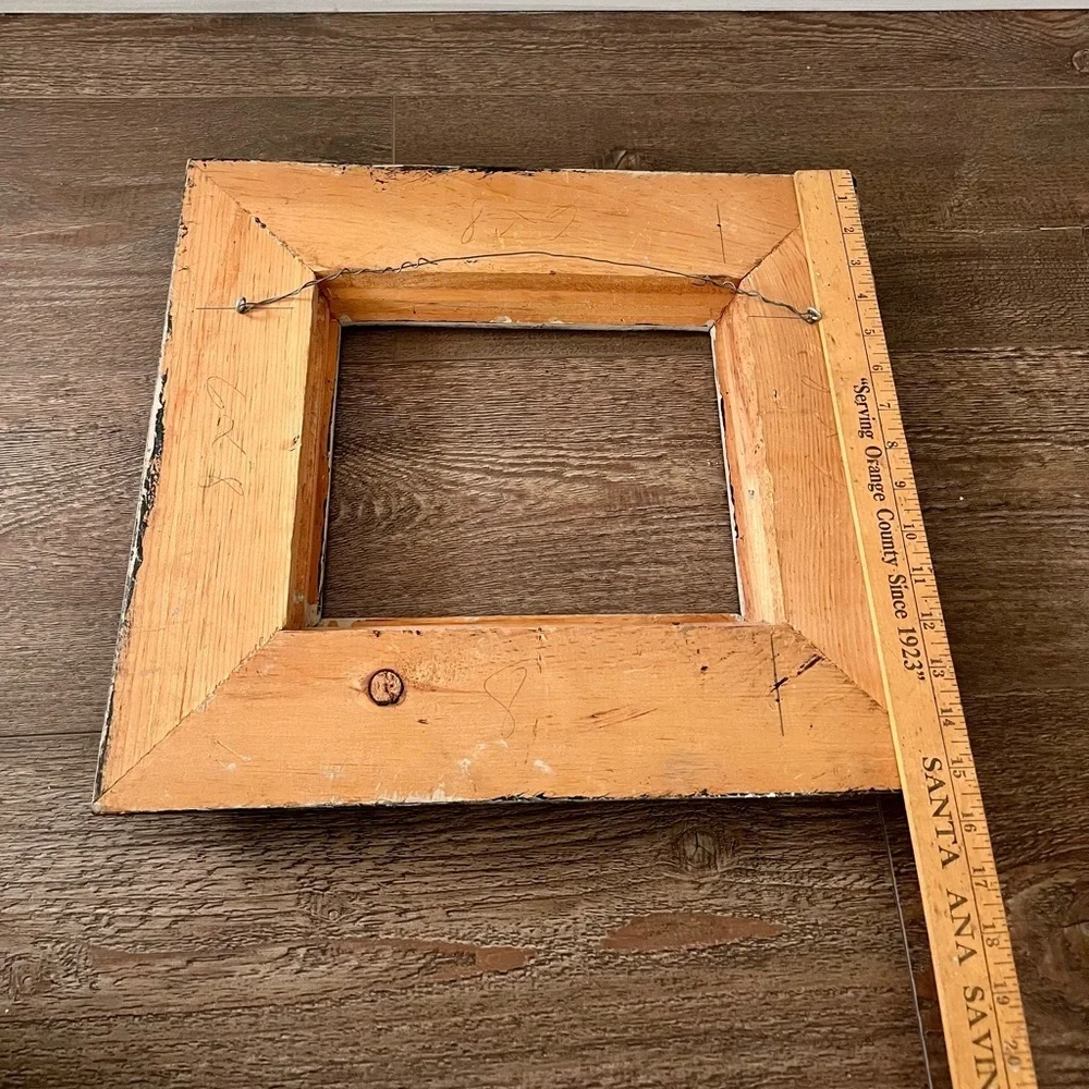 Vintage Ornate wooden Distressed Gray Picture Frame 15/17.5 Inch